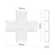 Croix pharmacie LED CURV 700x700 mm Double face