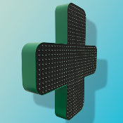 Croix pharmacie LED CURV 700x700 mm Double face