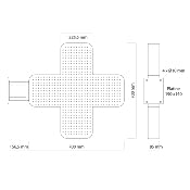 Croix de pharmacie CURV, monochrome, simple face Format 700 x 700 mm
