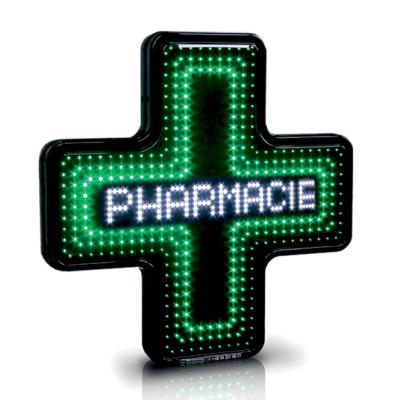 Croix de pharmacie - presto 80 Simple face Texte Blanc