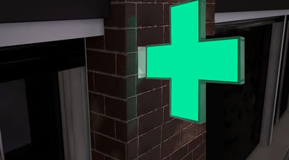 Croix de Pharmacie lumineuse led