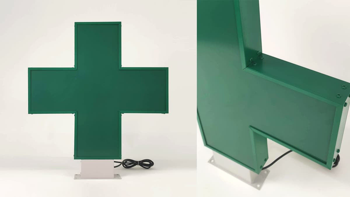 Croix de Pharmacie lumineuse led