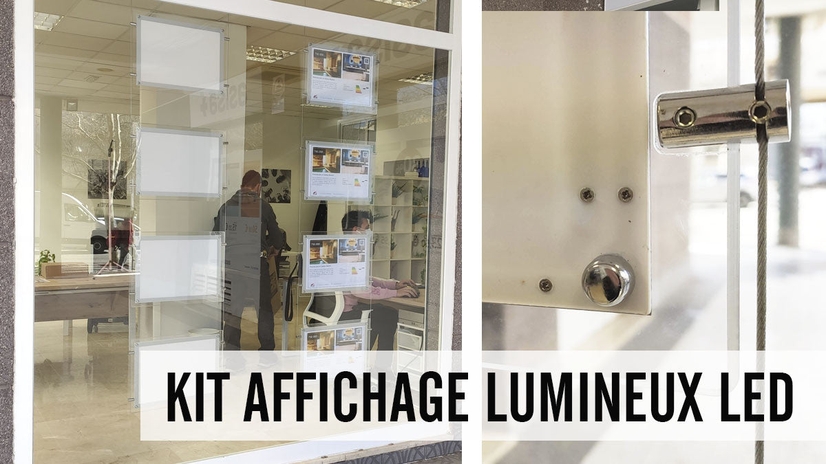 Kit affichage lumineux led pour vitrine