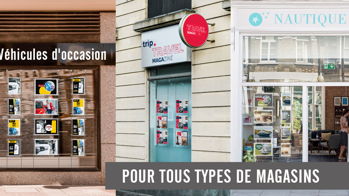 Kit affichage lumineux led pour vitrine