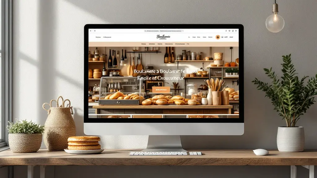 Site vitrine d'une boulangerie de quartier, vue de la page d'accueil